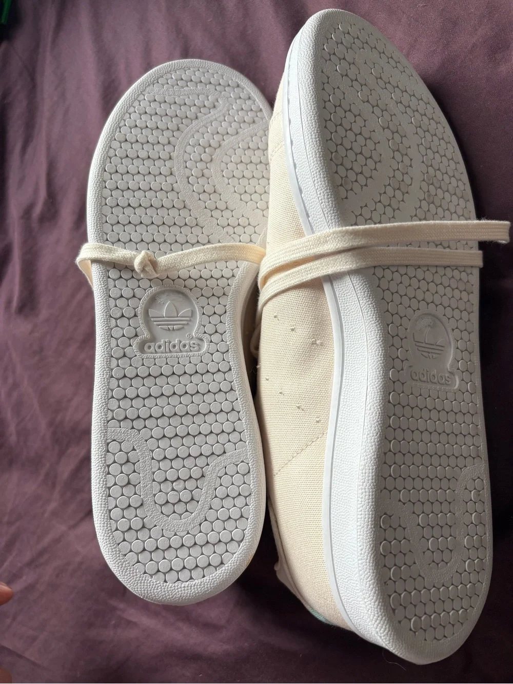 adidas Women's Cream Canvas Lace-Up Sneakers